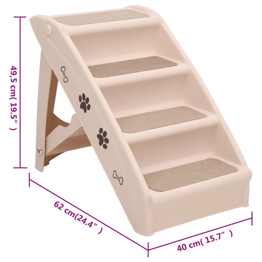 vidaXL Dog Stairs Foldable Dog Ramp Pet Stairs for High Bed Couch Car Sofa-10