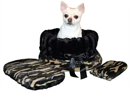 Dog, Puppy & Pet or Cat Reversible Snuggle Bugs Pet Bed, Bag, and Car Seat All-in-One, 