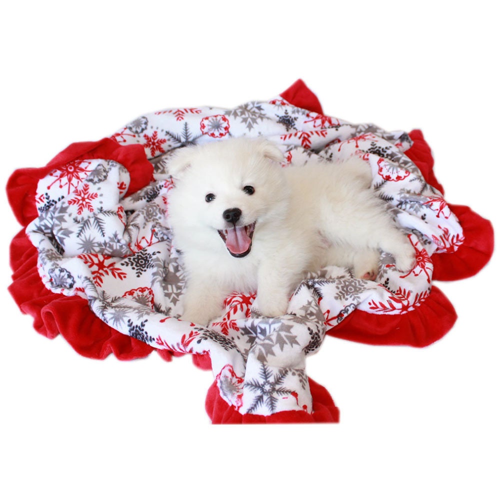 Christmas Dog, Puppy & Pet or Cat Sleepytime Cuddle Blankets, 