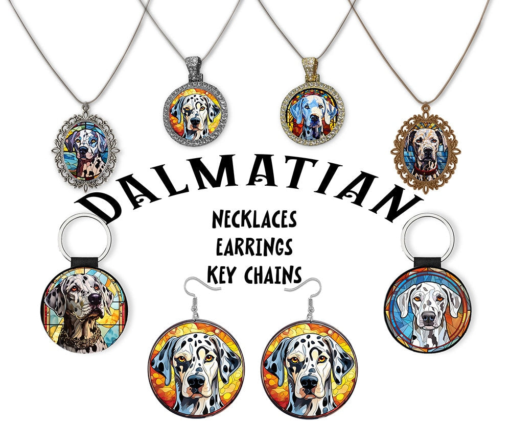 Dalmatian Jewelry - Stained Glass Style Necklaces, Earrings and more!-0