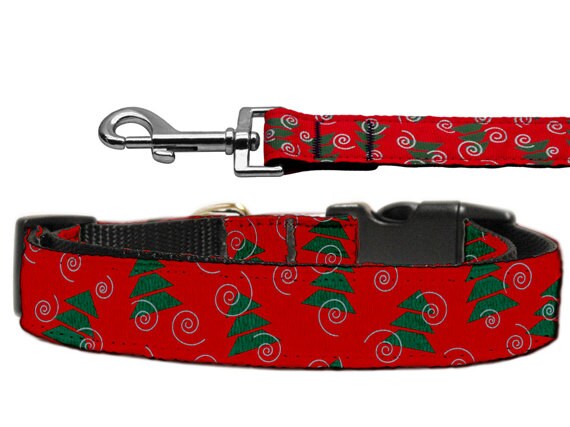 Christmas Nylon Pet Collars and Leashes, 